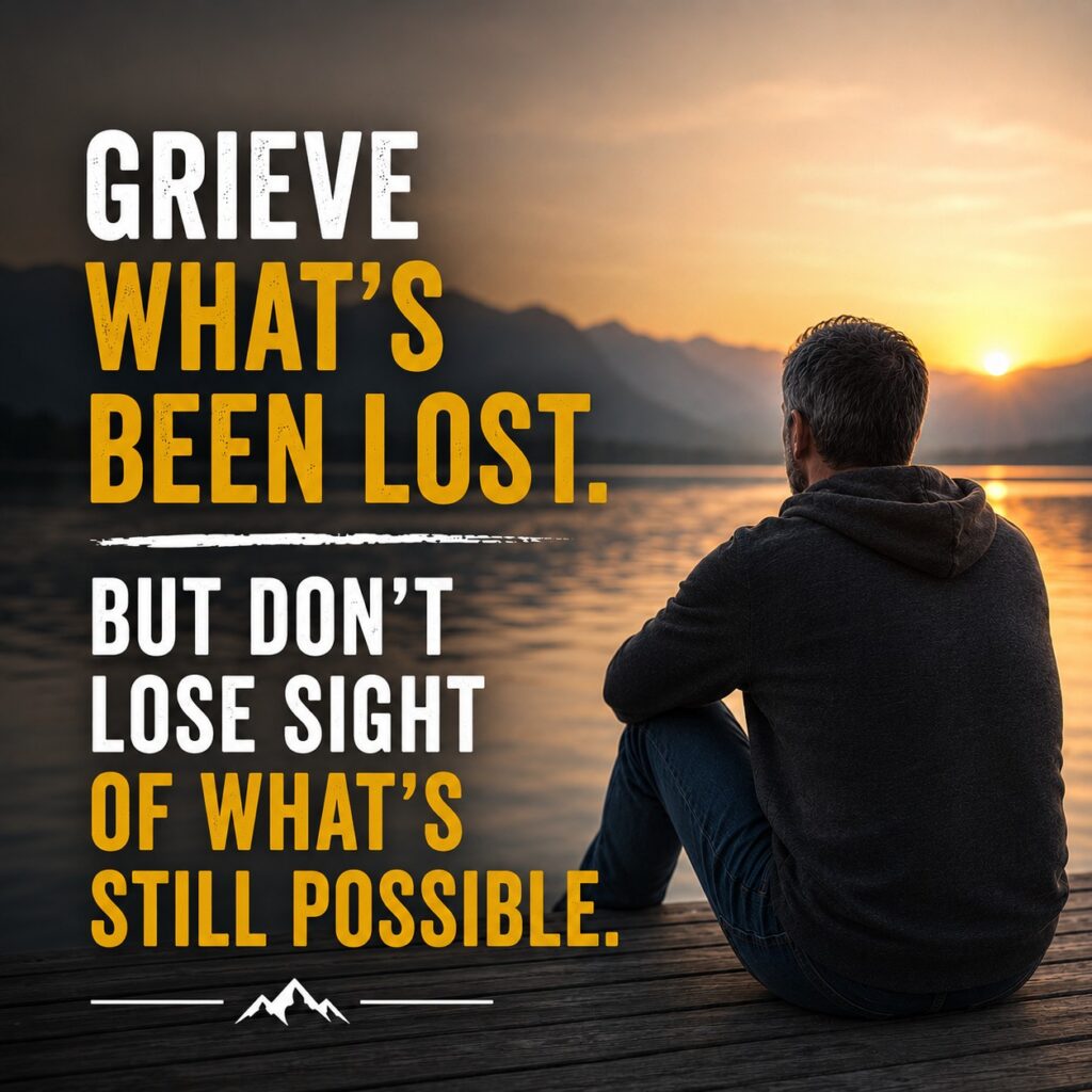 Man reflecting on hidden grief and lost possibilities in midlife