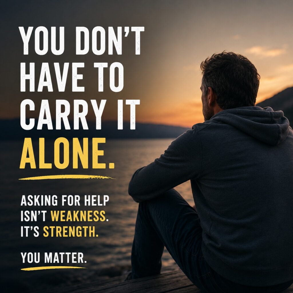 A man reflecting on the importance of asking for help